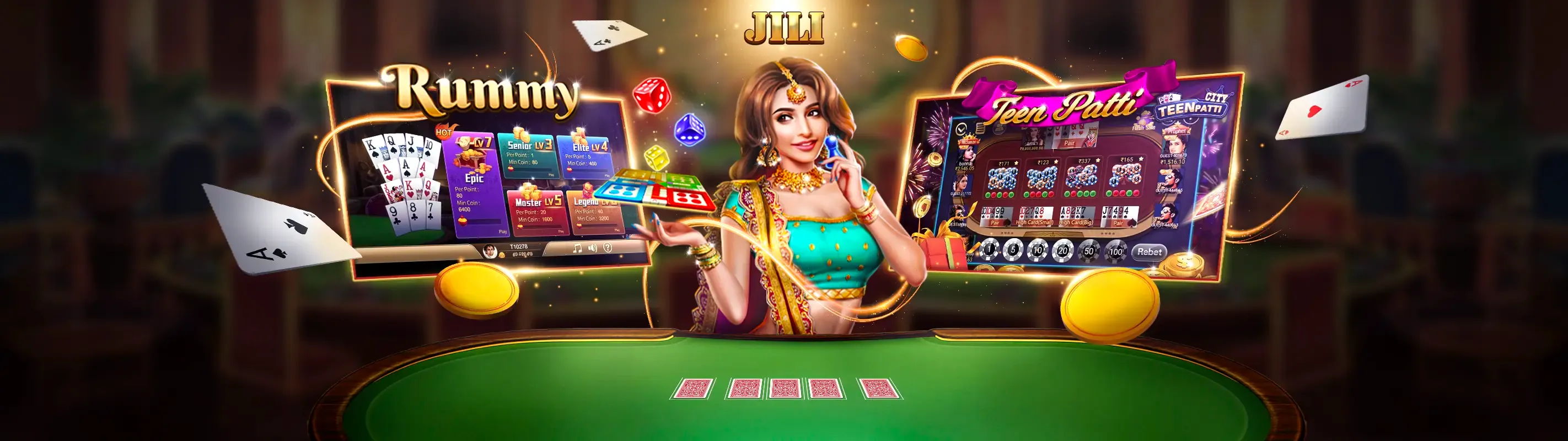 Hình ảnh chính của vin777v Casino, với các trò chơi sang trọng và không khí cá cược trực tuyến